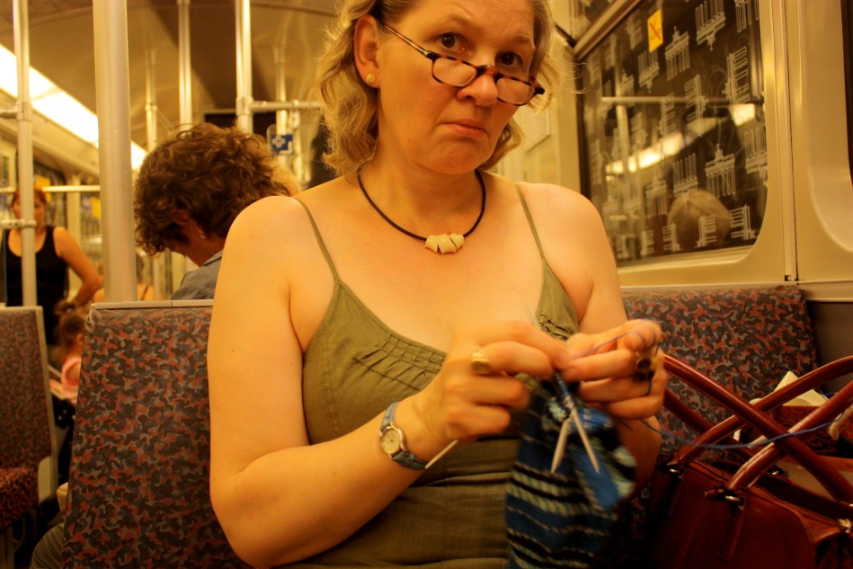 Knitting on the U-Bahn