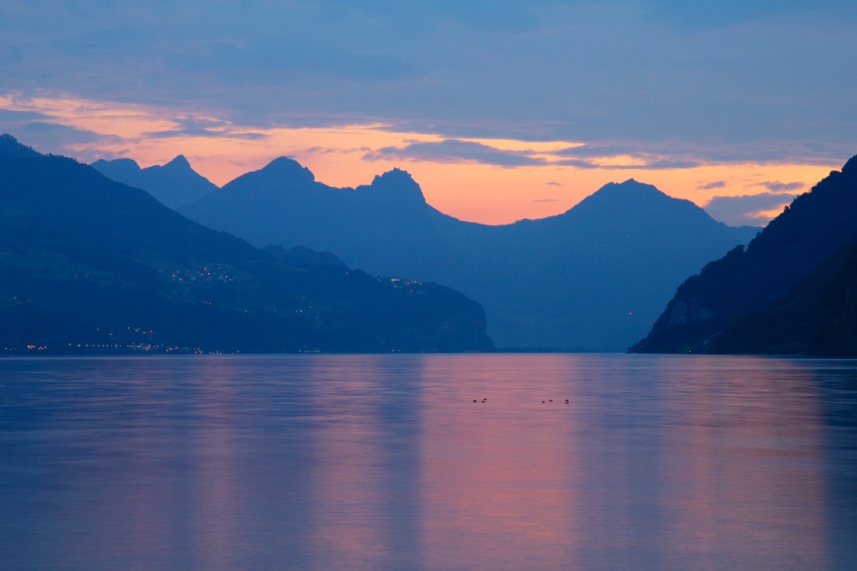 Sunset over Lake Walensee, Switzerland